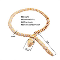 Classique Or Platine Serpent Conception Accessoires De Mariée Ensemble Zircon Bijoux Collier Bracelet pour Mariages Femme Serpentine