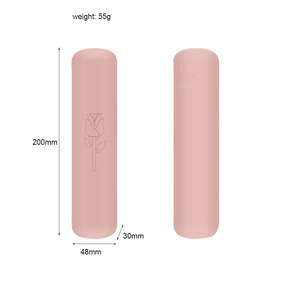 Custom Silicone <b>Makeup</b> <b>Storage</b> Bag Portable Travel Cosmetic Case 48mm X 200mm Mauve Gray Khaki Milky White - Product Image 1