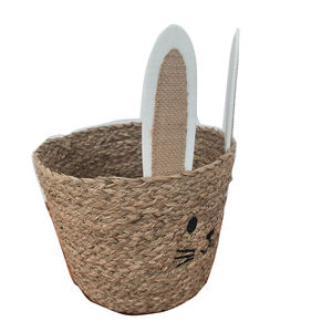 <span class=keywords><strong>Cesta</strong></span> de Pascua Moderna con Diseño de Conejito, Material de Jacinto de Agua y Paja, Organizador y Decoración para Cuarto Infantil, Regalo para Picnic - Product Image 6