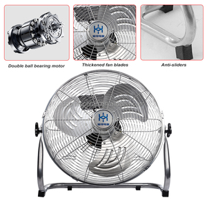 Ventilateur de sol en métal léger argenté pour usage domestique, commercial et industriel, ventilateur de sol pour hôtels, gain de place - Product Image 6