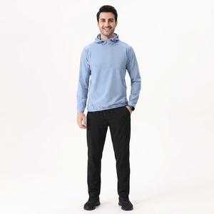 Vêtements de sport décontractés pour hommes coupe-vent à capuche et col montant veste à séchage rapide pour la randonnée en plein air jogging manteaux minces imperméables - Product Image 1