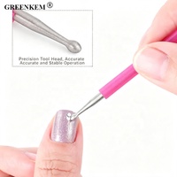 Empujador de Cutículas de Doble Punta de Acero Inoxidable y Silicona, Herramienta para el Cuidado de las Uñas, Exfoliante de Piel Muerta y Removedor de Gel
