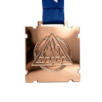 Médaille de récompense personnalisée en alliage de zinc bronze antique pour tournoi MMA, avec logo AVLMMA montagne en relief, durable, gravée au laser, finition satinée