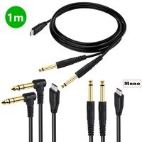 Câble audio Type-C vers double prise jack mâle 6,35 mm, cordon audio USB-C vers 1/4 pouce, répartiteur en Y mâle 1m