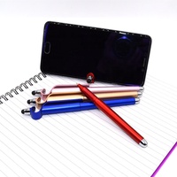 Porte-téléphone multifonction en plastique avec logo personnalisé, stylet actif pour écran tactile