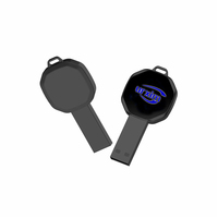 Flash Drive USB 2.0 Desain Lampu LED Logam Terbaru dengan Logo Kustom 4GB/8GB/16GB/32GB Bentuk Kunci Menyala