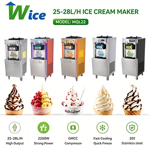 Machine à glace molle commerciale WICE 3 saveurs, 25-28L/h, pour entreprise - Product Image 1