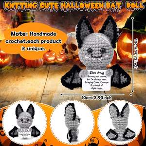 แม็กไจมิ โพซิทีฟ แบท ฮาโลวีน บู บาสเก็ต ของขวัญสำหรับผู้หญิง ผู้ชาย เด็ก ตุ๊กตาหมีขนสั้นน่ารัก ขนาด 31 ซม.-50 ซม. - Product Image 6