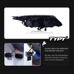 Conjunto de faros delanteros TYPY para Honda City 2015-2019: kit de conversión de lentes LED con luces diurnas e intermitentes secuenciales - Product Image 4