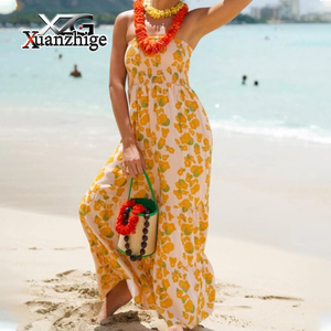 2026 OEM tùy chỉnh sinh thái có ý thức ăn mặc giản dị chất lượng cao in beachwear tùy chỉnh thực hiện Hawaii Rayon Xếp Li <span class=keywords><strong>Maxi</strong></span> Dress - Product Image 4