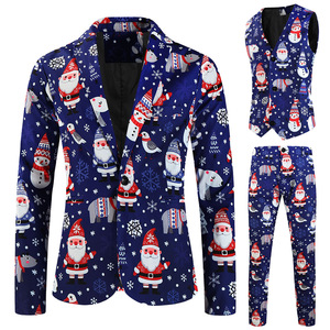 <span class=keywords><strong>Costume</strong></span> imprimé en 3D de <span class=keywords><strong>Noël</strong></span> pour <span class=keywords><strong>homme</strong></span> Costumes décontractés trois pièces à simple boutonnage de taille européenne - Product Image 6
