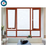 Fenêtre à auvent moderne à double vitrage en alliage d'aluminium avec écran à persiennes Contrôle des insectes pour la maison de villa et les hôtels