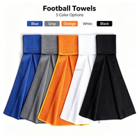 Serviette de séchage des mains en microfibre gaufrée, serviette de football en microfibre premium, serviette de rugby absorbante avec velcro