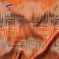 Tissu tissé 100% viscose, imprimé abstrait brun chaud, léger, pour robes d'été pour femmes