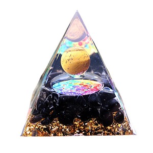 Pirámide de Resina Epoxi con Esfera de Ojo de Tigre, Decoración para el Hogar, Artesanía en Resina, Adorno de Escritorio, 5cm, 6cm, 8cm - Product Image 5