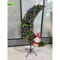 Nouveauté 2025 Arbre de Noël en PVC complet avec lumières LED chaudes pour l'intérieur, arbre de Noël décoratif pour le Nouvel An, arbre de Noël lunaire