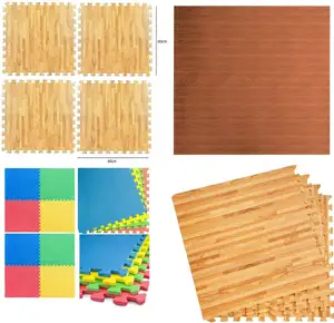 Printed Wood Grain Foam Play Mat Thick EVA Foam Puzzle Floor Mat Interlocking Floor Tiles For Gym Equipment