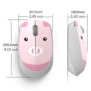 New Ultra-thin Slim Korea New design 2.4ghz wireless optical mouse computer cute cartoon mouse