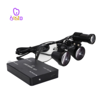 3.5X US Plug LED Metal Frame Magnifying Glasses Headlight Surgical Dentists Lamp Dental Loupes