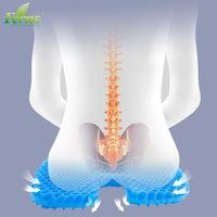 Coussin de siège en gel confortable pour la circulation sanguine, housse antidérapante, coussin de siège rafraîchissant en TPE, soulagement de la douleur du coccyx et de la sciatique