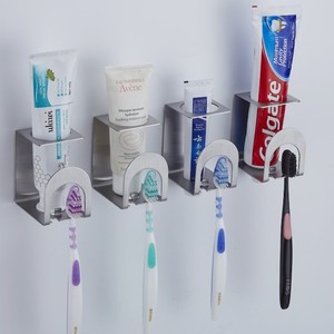 Portaspazzolino bagno <span class=keywords><strong>doccia</strong></span> autoadesivo 3 in 1 portabicchieri dentifricio portaspazzolino elettrico a parete - Product Image 5