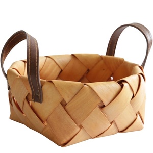 Cesto per il pane cesto portaoggetti pieghevole cesto in legno tessuto a mano in <span class=keywords><strong>metallo</strong></span> moderno 10.5 naturale Lx 7 W X 3 H pollici scatola marrone - Product Image 6