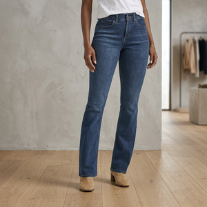 Jeans Bootcut Confort Stretch pour Femmes, Porté Quotidien, Taille Haute, Pantalon Évasé, Imprimé, Taille XL pour l'Hiver et l'Été - Product Image 2