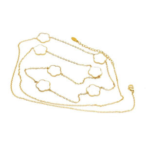 Di alta qualità collana pendente lungo fiore di ciliegio per le donne oro placcato in acciaio inox catena collana signore ragazza gioielli regali - Product Image 2