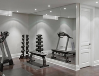 Miroir de danse incassable en argent à paroi complète pour salle de sport, feuille de verre pour studio Yogo et couloir
