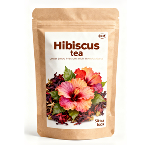 Thé aux fleurs d'hibiscus biologique certifié 100% de haute qualité, sachet de thé sans caféine, aide au sommeil et antioxydant, thé aux herbes - Product Image 1