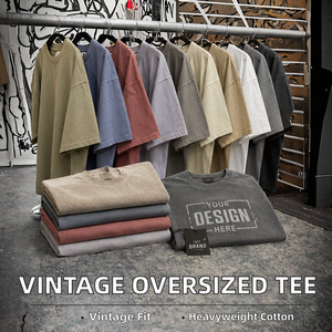 Camisetas DTG personalizadas de punto grueso con estampado animal, lavadas, 100% algodón, lisas, con hombros caídos, estilo oversize vintage, lavado ácido. - Product Image 2