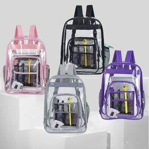 Promotion Custom logo <b>Large</b> Capacity Transparent PVC <b>Backpack</b> with Zipper Closure Student <b>School</b> Bag - Product Image 1