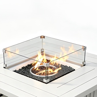Table de foyer carrée en aluminium pour chauffage extérieur avec gaz BTU 55000-65000 Modèle ULC-FP42-D-E