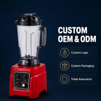 Blender Komersial untuk Restoran Kafe Bar Smoothie Jus Buah Penghancur Es Pengolah Makanan 3L 220V Rumah Tangga Mobil 5-Kecepatan Dapur