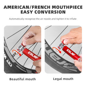 ESLNF-<span class=keywords><strong>Pompe</strong></span> à <span class=keywords><strong>CO2</strong></span> pour vélo Schrader Presta, adaptateur gonfleur de <span class=keywords><strong>pompe</strong></span> à vélo, tube de pneu en aluminium, mini taille, <span class=keywords><strong>VTT</strong></span> - Product Image 6