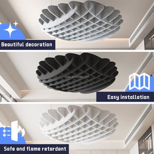 All'ingrosso <span class=keywords><strong>pannelli</strong></span> <span class=keywords><strong>fonoassorbenti</strong></span> <span class=keywords><strong>sospesi</strong></span> 3D deflettori in fibra di poliestere decorazione del soffitto a griglia per cialde - Product Image 2
