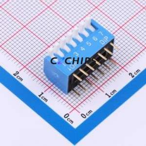 DP-07BP DIP Switch Through hole Component (THT) Switch Piano Key Single Pole Single Throw 7 2.54mm - Product Image 1