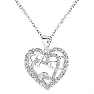 Collana con Ciondolo a Cuore Cavo, Gioiello Creativo con Charm a Battito Cardiaco Avvolto - Product Image 1