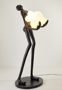 Lámpara de Pie 3D de Bronce Fundido con Escultura de Hombre de Tamaño Real, Estilo Europeo, Decoración Moderna para el Hogar, Arte Abstracto - Product Image 5