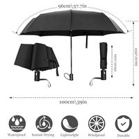 Parapluie compact automatique en pongee, fibre de verre, protection UV, coupe-vent, idéal pour les voyages d'affaires, cadeau personnalisé, logo sur mesure, fabrication professionnelle
