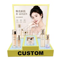 Support d'affichage cosmétique personnalisé pour comptoir, en acrylique, pour produits de soin de la peau et maquillage, avec éclairage LED pour les magasins de détail