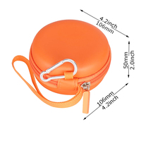 Étui de transport portable en EVA rigide avec fermeture éclair et logo personnalisé, doublure douce, couleur orange, vente en gros directe d'usine