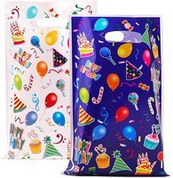 Sac en PVC avec poignée en plastique et ballons joyeux anniversaire pour l'emballage, environ 14 pièces de chaque couleur, 56 pièces au total