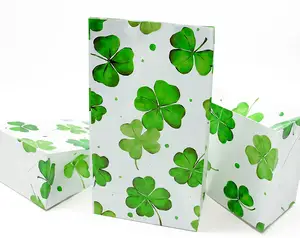 24Pcs St Patrick Dag Decoraties Papier Gunst Gift Bag Lucky Shamrock Goodie Candy Behandelt Zakken Voor Ierse feestartikelen