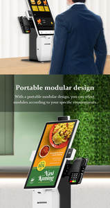 批发15.6 21.5 23.8英寸安卓POS自付机，带80毫米热敏打印机可选购物酒店条形码阅读器 - Product Image 3