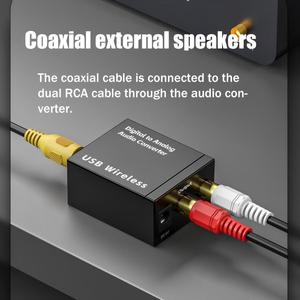 Decodificador de Audio Bluetooth 5.0 con <span class=keywords><strong>Fibra</strong></span> Óptica Toslink, Señal <span class=keywords><strong>Coaxial</strong></span> RCA R/L, SPDIF DAC USB, <span class=keywords><strong>Conversor</strong></span> de Audio Digital <span class=keywords><strong>a</strong></span> Analógico Inalámbrico - Product Image 4