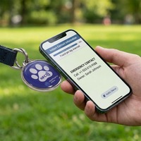 Microchip et étiquette RFID pour animaux de compagnie de haute qualité, mini, NFC, PVC, étanche, avec puce NTAG424 pour chiens et chats