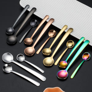 Rose Gold Stainless Steel <b>Coffee</b> <b>Spoon</b> 8cm Round Head Seasoning <b>Spoon</b> For Tea And <b>Coffee</b> Serving - Product Image 3