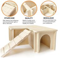 Cachette de cochon d'Inde personnalisée Château de cochon d'Inde en bois à plusieurs chambres avec échelle, accessoires de cage Chinchilla lapins nains