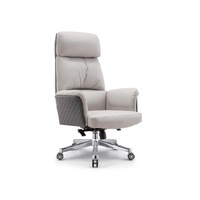 Chaise de bureau de direction moderne de luxe, dossier haut, ergonomique, pivotante, réglable en hauteur, en PU